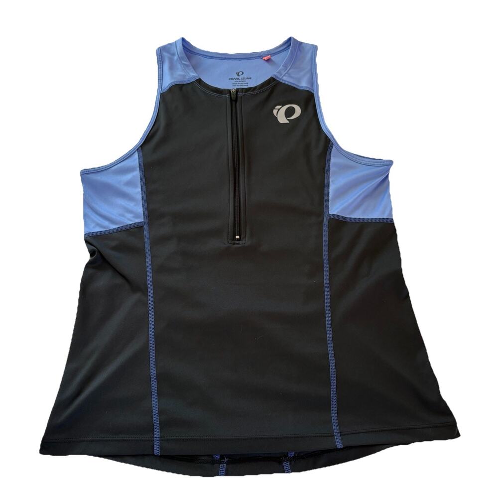 Pearl iZumi Sleeveless Cycling Jersey Women's Large 1/2 Zip Pocket Purple Black